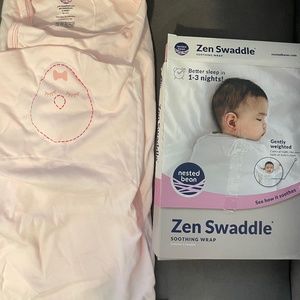 Nested bean zen swaddle 0-4 months pink